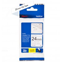 Brother TZe-SE5 защитна ламинирана етикетна лента, черен текст на бяла основа